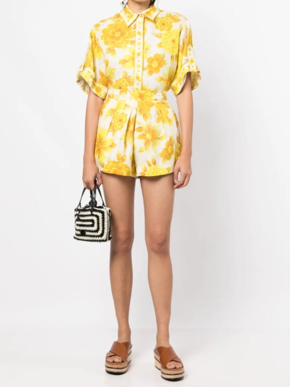 ALEMAIS Sonny mini floral-print linen shorts size 0 USA / 2 AUS / XXS / XS / 00